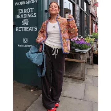 Stylish Wyeysyt Women's Floral Print Cropped Puffer Jacket