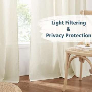 PONY DANCE Sheer Linen Curtains for Living Room