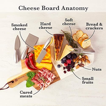 Zelancio Stylish Marble and Acacia Cheese Board Set