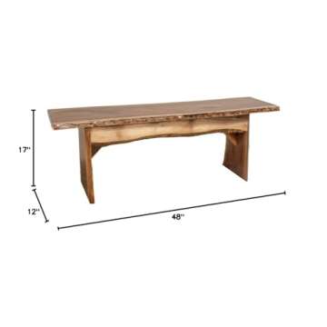 Live Edge Wooden Bench – Solid Wood Dining Bench – Rustic Home Décor Furniture – Natural Edge Wooden Slab Bench (4' Long, Walnut Wood with Clear Coat)