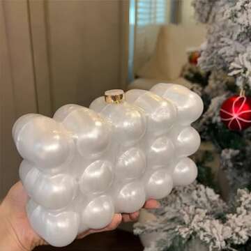 Acrylic Bubble Bag Luxury Marble Box Clutch Evening Purses for Women Glitter Handbag for Wedding Party Prom