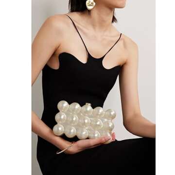 Acrylic Bubble Bag Luxury Marble Box Clutch Evening Purses for Women Glitter Handbag for Wedding Party Prom