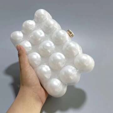 Acrylic Bubble Bag Luxury Marble Box Clutch Evening Purses for Women Glitter Handbag for Wedding Party Prom