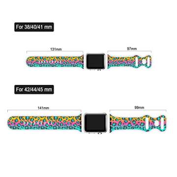 Rainbow Cheetah Leopard Print Watch Bands Compatible with Apple Watch 38mm 40mm 41mm 42mm 44mm 45mm ...