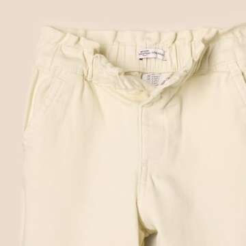 Amazon Essentials x Sofia Grainge Toddler Girls' Straight Leg Jean with Ruffle, Ivory, 2T