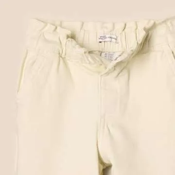 Amazon Essentials x Sofia Grainge Toddler Girls' Straight Leg Jean with Ruffle, Ivory, 2T