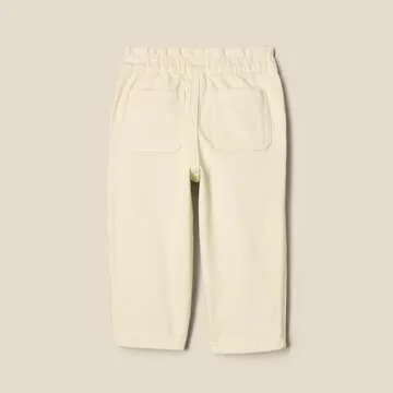 Amazon Essentials x Sofia Grainge Toddler Girls' Straight Leg Jean with Ruffle, Ivory, 2T