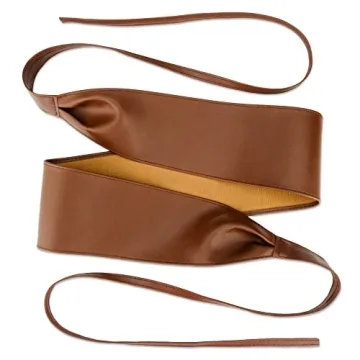 macoking Women's Faux Leather Wide Cinch Belt