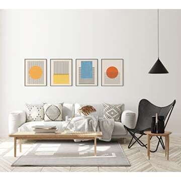 W.O.W.A - Modern Geometric Abstract Wall Art for Living Room Decor(11"x14", UNFRAMED)