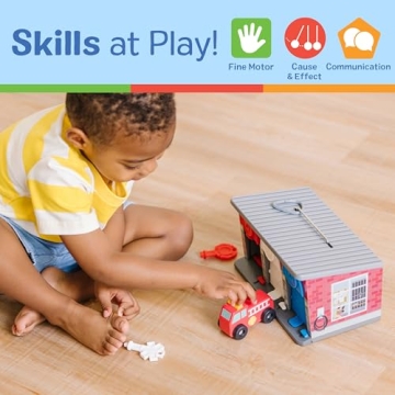 Melissa & Doug Wooden Rescue Garage with Vehicles for Kids