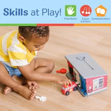 Melissa & Doug Wooden Rescue Garage with Vehicles for Kids