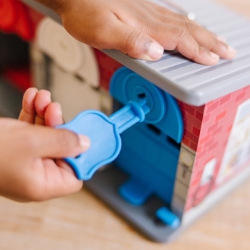 Melissa & Doug Wooden Rescue Garage with Vehicles for Kids