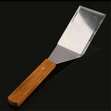 Metal Pan Frying Turner with Wooden Handle Easy Use Frying Pan Turner Spatula Kitchen Utensils