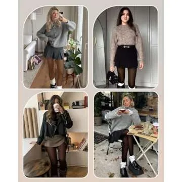 OEAK Womens Fleece Lined Tights Fake Translucent Pantyhose Thermal Opaque High Waisted Winter Legging Footed Sheer Tights