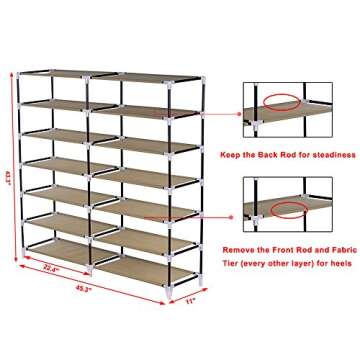 SONGMICS 7-Tier Shoe Rack for 36 Pairs Storage