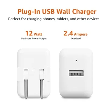 Amazon Basics 12W USB-A Wall Charger 2-Pack for Fast Charging