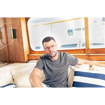 DIFF Sawyer Designer Round Computer Blue Light Blocking Glasses Women and Men Oversized, Vintage Crystal