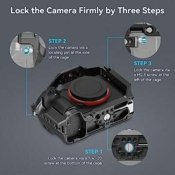 SmallRig A7 III / A7R III Camera Cage Kit for Sony Alpha 7 III/Alpha 7R III, Full Cage with Top Handle for ARRI and Cable Clamp, Built-in Cold Shoe and NATO Rails - 4198