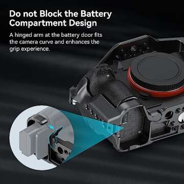 SmallRig A7 III / A7R III Camera Cage Kit for Sony Alpha 7 III/Alpha 7R III, Full Cage with Top Handle for ARRI and Cable Clamp, Built-in Cold Shoe and NATO Rails - 4198