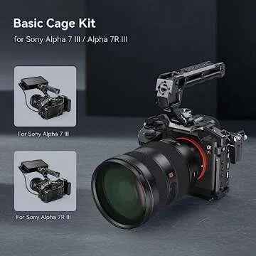 SmallRig A7 III / A7R III Camera Cage Kit for Sony Alpha 7 III/Alpha 7R III, Full Cage with Top Handle for ARRI and Cable Clamp, Built-in Cold Shoe and NATO Rails - 4198