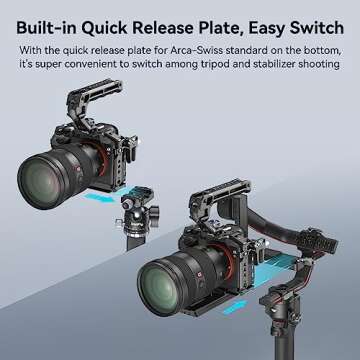 SmallRig A7 III / A7R III Camera Cage Kit for Sony Alpha 7 III/Alpha 7R III, Full Cage with Top Handle for ARRI and Cable Clamp, Built-in Cold Shoe and NATO Rails - 4198