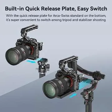 SmallRig A7 III / A7R III Camera Cage Kit for Sony Alpha 7 III/Alpha 7R III, Full Cage with Top Handle for ARRI and Cable Clamp, Built-in Cold Shoe and NATO Rails - 4198