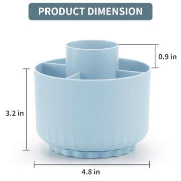 Marbrasse Rotating Desk Organizer with 5 Compartments