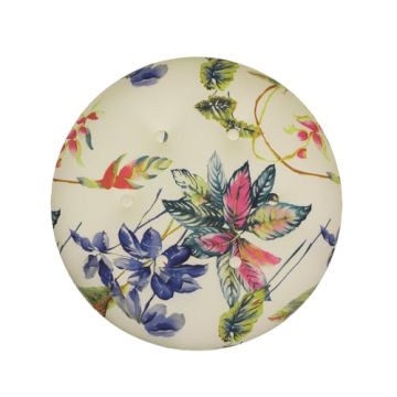 Elegant Off-White Floral Jennifer Taylor Ottoman