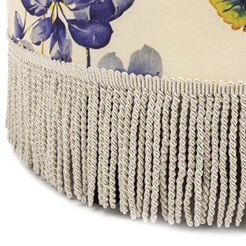 Elegant Off-White Floral Jennifer Taylor Ottoman