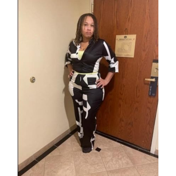 Tbahhir Women's Elegant Color Block Jumpsuits Long Sleeve Wide Leg Long Pants Romper Overalls Black