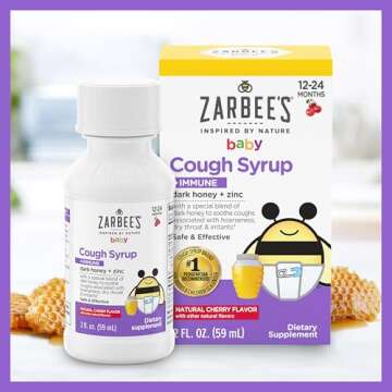 Zarbee's Baby Honey Cough Syrup + Immune for Babies 12-24 Months