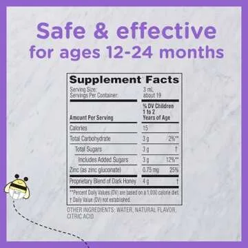 Zarbee's Baby Honey Cough Syrup + Immune for Babies 12-24 Months