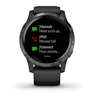 Garmin vivoactive 4 GPS Smart Watch - Elegant Fitness Tracker in Slate Stainless Steel
