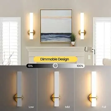 AIJIASI Gold Wall Sconces Set, Dimmable Modern Lighting