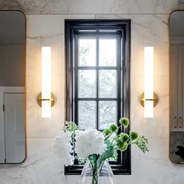 AIJIASI Gold Wall Sconces Set, Dimmable Modern Lighting