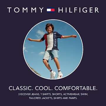 Tommy Hilfiger Boys' Short Sleeve Flag Solid Crew Neck T-Shirt (Grey Heather)