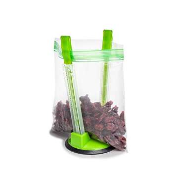 Original Jokari Adjustable Baggy Rack Stand 3 Pack. Prop Plastic Ziploc Freezer Storage Bags Open Hands Free to Pour Leftovers, Snacks and Meal Prep Ingredients With No Food Spills or Kitchen Mess.
