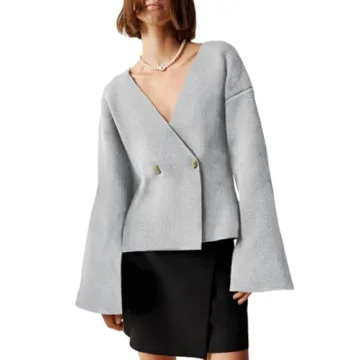 Saodimallsu Women's V Neck Cardigans: Chic Loose Knit Fall Sweater Blazer
