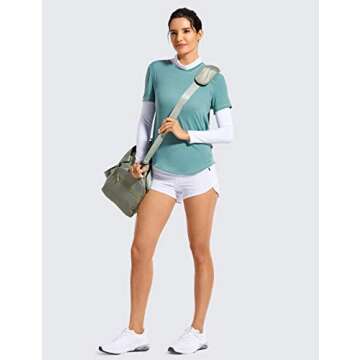 CRZ YOGA Women's Quick Dry Workout Running Shorts Mesh Liner - 2.5'' Drawstring Sport Gym Athletic Shorts Zip Pocket White XX-Small