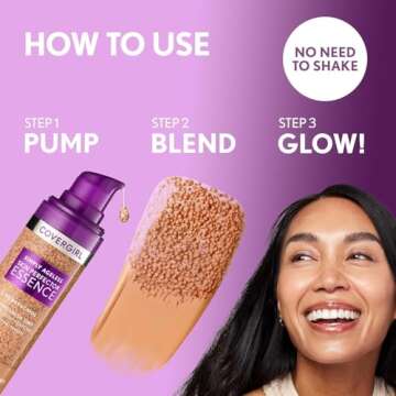 Covergirl Simply Ageless Skin Perfector Essence Foundation, 20 Light, Tinted Skin Perfector, Skincare Makeup Hybrid, Sheer Tint, Radiant Finish, Skin-Like Finish, Vegan Formula, 1.0oz