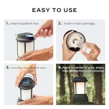 Thermacell Mosquito Repellent Patio Shield Lantern; Includes 12-Hour Refill; 15 Foot Zone of Protection; Highly Effective Mosquito Repellent for Patio; Bug Spray Alternative; Scent Free