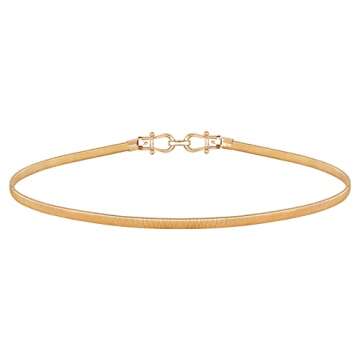 JASGOOD Skinny Metal Waist Belt for Dress Fashion Gold Waistband Elastic Metal Chain Belt, A-Gold