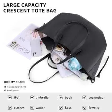 Vegan Leather Tote Handbag Large Capacity Top-handle Purse Shoulder Bags for Woman Trendy Tote Top Handle Satchel