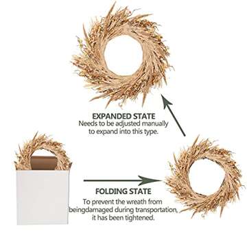 Leipal 20 Inch Autumn Wheat Wreath for Fall Decor