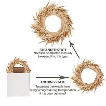 Leipal 20 Inch Autumn Wheat Wreath for Fall Decor