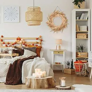 Leipal 20 Inch Autumn Wheat Wreath for Fall Decor