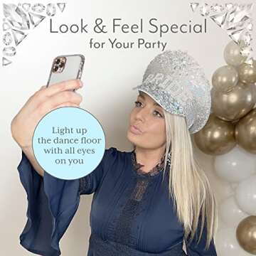 Your Perfect Day Bride Hat - Novelty Bridal Hat with Bling for Bachelorette Parties, Bride Tribes, Weddings and Receptions - One Size Fits All (Silver)