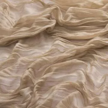 MLMW 6 Pack Tan Cheesecloth Table Runner Boho Cheese Cloth Runner Extra Long 160 inch Spring Rustic Gauze Sheer Table Runner 13.3ft for Wedding Party Baby Bridal Shower Birthday