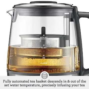 Breville BTM700SHY1BUS1 Compact electric countertop tea maker, Smoked Hickory