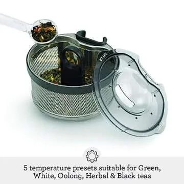 Breville BTM700SHY1BUS1 Compact electric countertop tea maker, Smoked Hickory